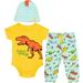 Jurassic World Dinosaur Bodysuit Jogger Pants and Hat 3 Piece Outfit Set Newborn to Infant