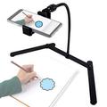 Ajustable Tripod with Cellphone Holder Overhead Phone Mount Table Top Teaching Online Stand for Live Streaming and Online Video and Food Crafting Demo Drawing Sketching Recording