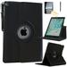 JYtrend Smart Case for iPad Air 1st / Air 2nd Generation (9.7 IN) with Pencil Holder Rotating Stand Magnetic Auto Wake Up/Sleep Cover for iPad Air 1/Air 2 A1474 A1475 A1476 A1566 A1567 (Black)