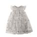 Toddler Baby Girls Tulle Dresses Outfits Floral Cute Ruffle Sleeve Princess Wedding Birthday Dress Summer Sundress 1-6T