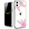 Fashion Pink Feather Compatible for iPhone iPhone 12/ 12 Pro Case for iPhone 12 Pro/11 Pro for iPhone 13 11 12 13 Case 11 Protective Slim Fit Protective Phone Case for Apple iPhone 11 6.1 inch
