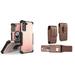 BC Tri-Shield Heavy Duty Rugged Slim Case (Pink) Bundled with Vertical PU Leather Carrying Belt Holster Wallet Pouch (Brown) for Samsung Galaxy S21 FE