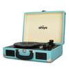 ahiya Record Player Vinyl Turntable Record Player 3 Speed with Built in Stereo Speakers Replacement Needle Supports RCA Line Out AUX in Portable Vintage Suitcase Teal