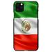 DistinctInk Case for iPhone 13 (6.1 Screen) - Custom Ultra Slim Thin Hard Black Plastic Cover - Red White Green Mexican Flag Mexico