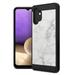 Capsule Case Compatible with Galaxy A32 5G [Cute Brushed Texture Shockproof Hybrid Slim Design Protective Black Phone Case Cover] for Samsung Galaxy A32 5G SM-A326 (White Marble Print)
