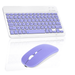 Rechargeable Bluetooth Keyboard and Mouse Combo Ultra Slim Full-Size Keyboard and Ergonomic Mouse for Samsung Galaxy Tab 4 7.0 3G and All Bluetooth Enabled Mac/Tablet/iPad/PC/Laptop - Violet Purple