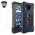 Spy Case For Kyocera DuraForce Ultra 5G Phone Model E7110 (Verizon)2021 Case w/Tempered Glass Screen Protector Ring Car Mount Kickstand Hybrid Hard Shockproof Phone Case - Blue