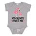 Inktastic Granny Loves Me Flamingo Girls Girls Baby Bodysuit