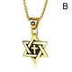 Stainless Steel Star Cross Pendant & Necklace Gold Color Women/Men Chain Israel Jewish Jewelry For Men