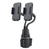 HGYCPP Dual Clip Flexible Gooseneck SUV Car Cup Phone Holder Mount for 4-7 Cell Phones