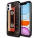 WIRESTER Slim TPU Bumper + Clear Hard Back Cover for Apple iPhone 11 6.1 2019 (NOT FIT Apple iPhone 11 Pro 5.8 inch or Apple iPhone Pro Max 6.5 inch) Red Vintage Cassette Tape