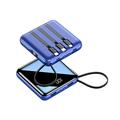 Portable Charger Power Bank 20000mAh Ultra Compact External Battery Pack LCD LED 2 USB Battery Charger-Blue