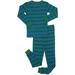 Leveret Kids Boys Girls Two Piece Cotton Pajamas Blue & Green Stripes 4 Year