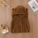 XMMSWDLA Baby Outerwear Two Piece Infant Toddler Baby Girls Beige Ear Hooded Vest Cardigan Zip Tank Top Trousers Two Piece
