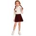 Kiapeise Baby Girl Half Dress High-Waist Skirt Velvet Solid Color Pleated Princess Fall Warm Skirt