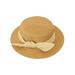 Women Straw Sun Hat Beach Cap Foldable Visor Floppy Hats Wide Brim Sun Protection Hats with Bowknot
