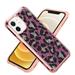 iPhone 6 Plus Case iPhone 6 Plus Cover Allytech Classic Luxury Fashion Hybrid 2 in 1 Bumper Protective Hard PC + Soft TPU + Rhinestone Leopard Cheetah Design Pattern Case for Girls Women Purple