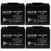 4x Pack - Compatible WESTON EMERGENCY LIGHT CO 1217 Battery - Replacement UB12180 Universal Sealed Lead Acid Battery (12V 18Ah 18000mAh T4 Terminal AGM SLA)