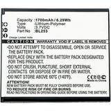 Batteries N Accessories BNA-WB-P8325 Cell Phone Battery - Li-Pol 3.7V 1700mAh Ultra High Capacity Battery - Replacement for Lenovo BL253 Battery