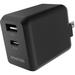 Smartish 2 Port USB-A & USB-C Wall Charger - Charge Shack 32w (12w USB + 20w USB-C) Fast Charger Wall Brick for iPhone Android Pixel and All USB & USB-C Devices - Black Tie Affair