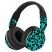 Skin Decal Wrap Compatible With Skullcandy Hesh 2 Wireless Headphones Sticker Design Teal Leopard