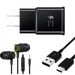 OEM EP-TA20JBEUGUS 15W Adaptive Fast Wall Charger for Energizer Hardcase H591S Includes Fast Charging 3.3FT USB Type C Charging Cable and 3.5mm Earphone with Mic â€“ 3 Items Bundle - Black