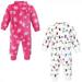 Hudson Baby Infant Girl Plush Jumpsuits Pink Christmas Lights 0-3 Months