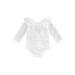 allshope Baby Girls Romper Long Sleeve Off-shoulder Ruffled Tasseled Bodysuit for Casual Daily