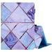 Dteck Case for iPad 9.7 2018 2017 / iPad Air 2 / iPad Air Folio Stand PU Leather Case Soft TPU Back Cover with Auto Sleep Wake for iPad 9.7 inch (6th Gen 5th Gen)/iPad Air 2/iPad Air Purple Grid