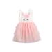Karuedoo Toddler Baby Girl Easter Sleeveless Flower Bunny Tutu Tulle Dress Summer Princess Party Dresses Pink 6-12 Months