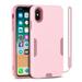 Allytech for iPhone XS Case iPhone X Case for Women Men Slim 2 in 1 Soft TPU Bumper + Hard PC Drop Protection Anti-Slip Case with Hand Strap Case for iPhone X/ XS 5.8 Pink