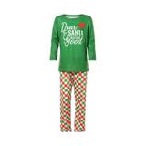 Canrulo Christmas Family Pajamas Matching Set Dear Santa Tops Plaid Pants Dad Mom Kids Baby Sleepwear Holiday Pyjamas