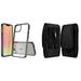 Bemz Case and Pouch Bundle for iPhone 14 Pro Max: Fusion Protector Slim Case (Black/Clear) and Vertical Rugged Nylon Belt Holster