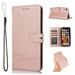 Allytech Wallet Case Compatible with iPhone XR (6.1 inch) Premium PU Leather Folio Card Slots Case with Wrist Strap Magnetic Closure Stand Protective Case for Apple iPhone XR 2018 Rosegold