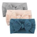 Baby Girls Hair Bows Turban Girls Baby Toddler Turban Solid Headband Hair Band Bow 3Pcs Accessories Headwear