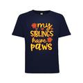 Wild Bobby My Siblings Have Paws Funny Dog and Cat Pop Culture Toddler Crew Graphic Tee Navy 3T