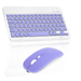 Rechargeable Bluetooth Keyboard and Mouse Combo Ultra Slim Full-Size Keyboard and Ergonomic Mouse for Plum Ten 3G and All Bluetooth Enabled Mac/Tablet/iPad/PC/Laptop - Violet Purple