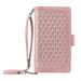 Dteck Zipper Wallet case for Samsung Galaxy Note 8 Argyle Pattern Leather case with Handstrap Crossbody Shoulder Strap Kickstand Card Slots Shockproof Case For Samsung Galaxy Note 8 Rosegold