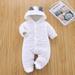 TOWED22 Christmas Baby Romper Jumper Clothes Romper Boy Sleeper Baby Headband Outfits Clothes Long Sleeve Hooded Romper Baby Girl White