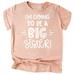 Olive Loves Apple Big Sister New Baby Reveal I m Going to be a Big Sister New Sibling Announcement T-Shirts White on Peach Shirt Youth Large