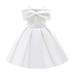 Zpanxa Toddler Girls Princess Dress Little Girls Party Wedding Dress Lace Bowknot Off Shoulder Pleated Dress Kids Pageant Flower Girl Sleeveless Dress Birthday Gifts for Girls White (8-9 Years)