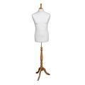 Male Mannequin Dressmakers Display Dummy - Tailors Bust Style Torso on Wooden Tripod Display Stand