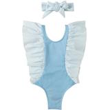 Toddler Little Girl Ruffle Swimsuit Backless Swimming Bathing Suit One Piece Swimwear