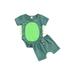 KiapeiseNewborn Baby Boy Clothes Green Short Sleeve Romper Bodysuit Top and Shorts Set Infant Outfit Cute Baby Clothing