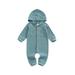 Shuttle tree Toddler Baby Boy Girl Romper Waffle Fabric Long Sleeve Buttons Hooded Jumpsuit