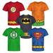 DC Comics Justice League Batman Superman The Flash Toddler Boys 5 Pack T-Shirts Toddler to Big Kid