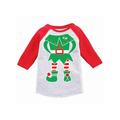 Awkward Styles Girls Boys Ugly Christmas T-Shirt Green Elf Xmas Toddler Raglan Shirt