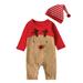 Baby Girls Boys Deer Romper Jumpsuit Playsuit Christmas Xmas Hat Outfits Clothes Set 2022 New Baby Holiday Party Romper