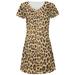 Cheetah Print Juniors V-Neck Beach Cover-Up Dress