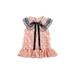 Toddler Baby Girl s Patchwork Dress Princess Peter Pan Collar Sleeveless Lace Ruffle Mini Dress